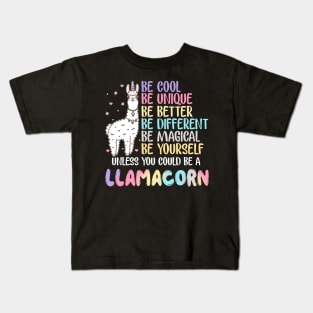 Llamacorn T-Shirt Funny Cute Llama Unicorn Shirt Kids T-Shirt